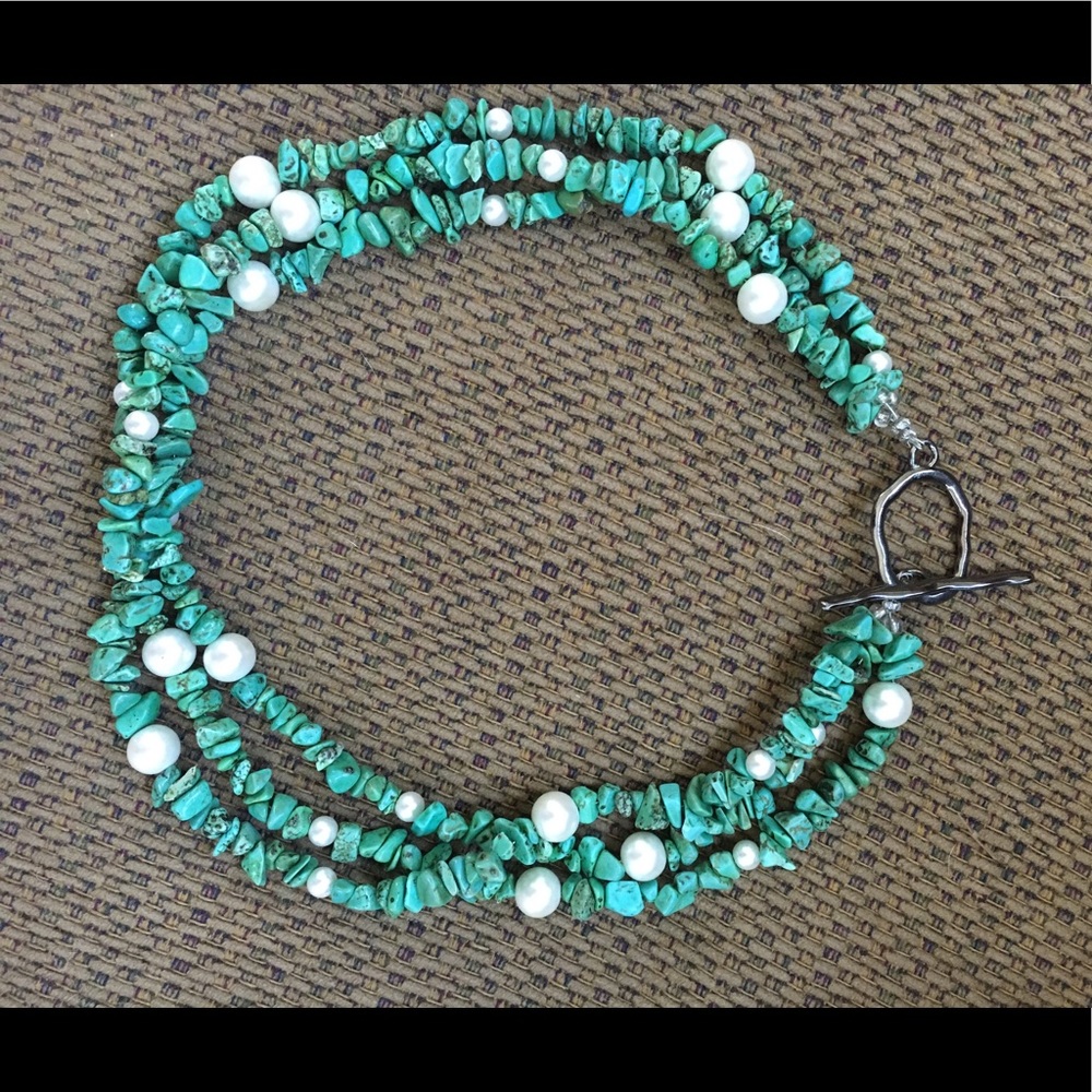 Turquoise and Pearl Necklace